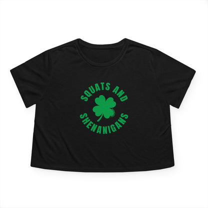 Squats & Shenanigans Flowy Cropped Tee