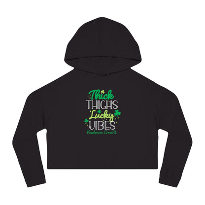 Thick Thighs & Lucky Vibes Cropped Hoodie