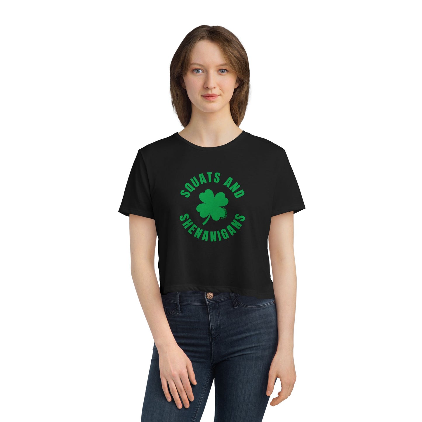 Squats & Shenanigans Flowy Cropped Tee