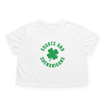 Squats & Shenanigans Flowy Cropped Tee